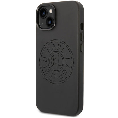 Étui pour Apple iPhone 14 Plus, Karl Lagerfeld, Logo Perforé, Noir