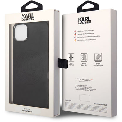 Étui pour Apple iPhone 14 Plus, Karl Lagerfeld, Logo Perforé, Noir