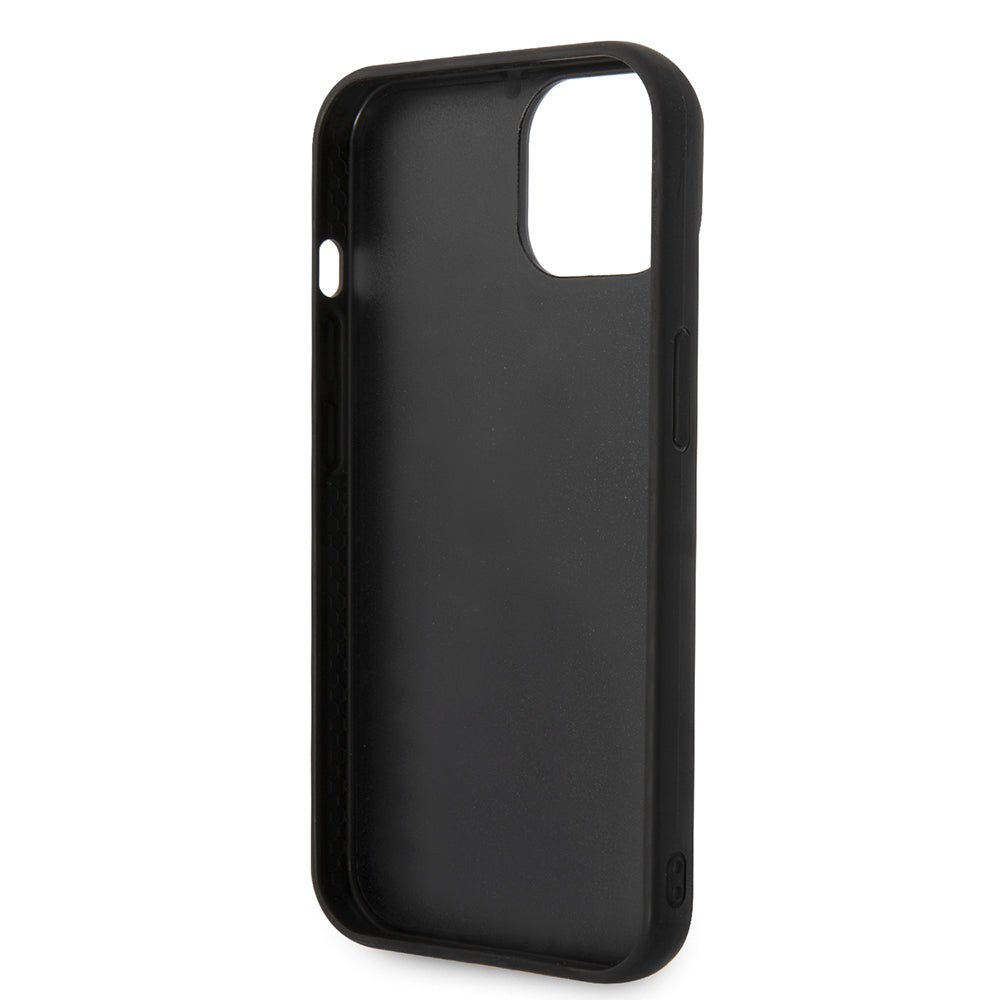 Case for Apple iPhone 14 Plus, Karl Lagerfeld, Quilted Puffy Metal Logo, Black
