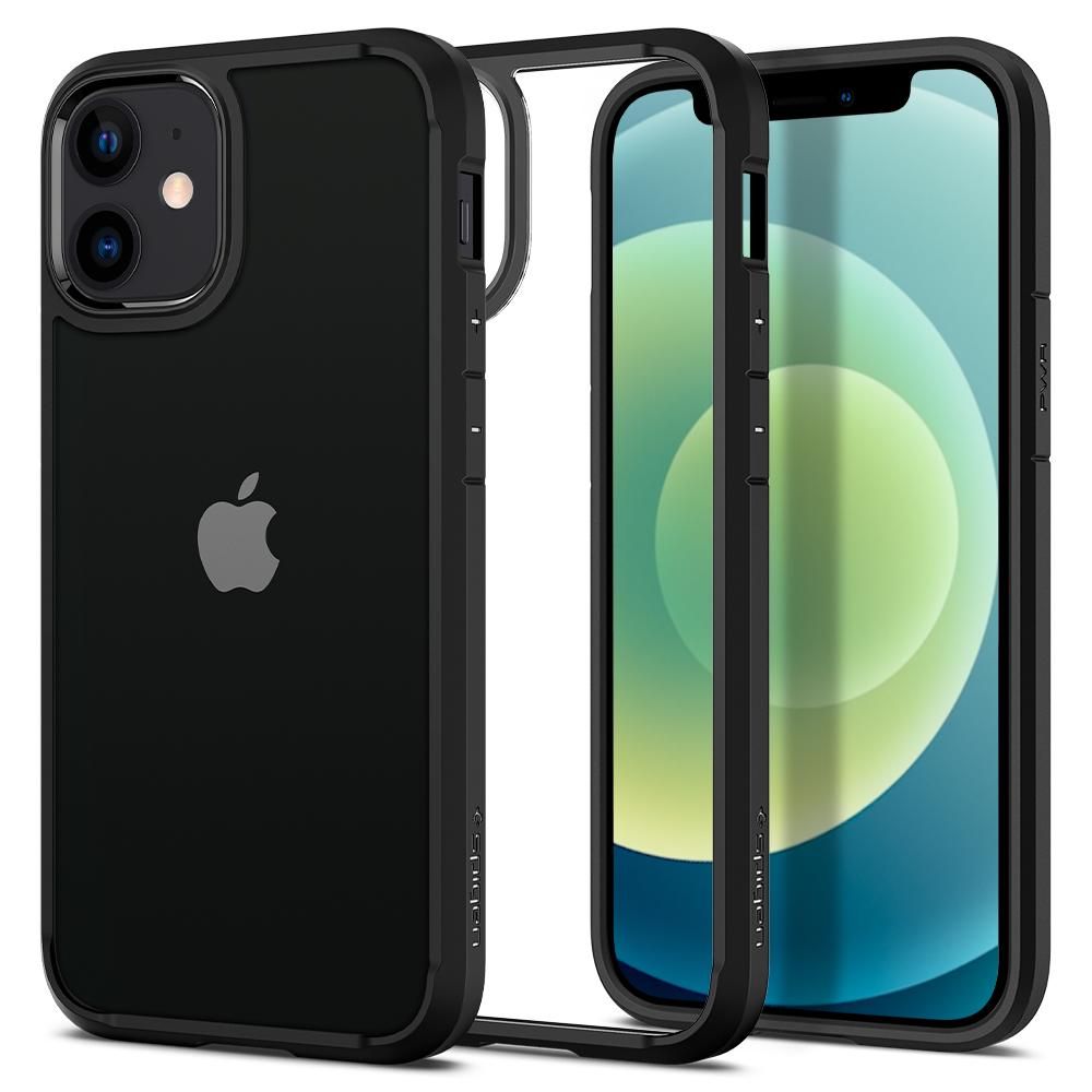 Hülle für Apple iPhone 12 / 12 Pro, Spigen, Ultra Hybrid, Schwarz ACS01703