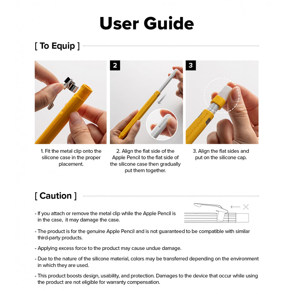 Étui Ringke Drafting pour Apple Pencil Pro / Pencil (Génération 2), Blanc