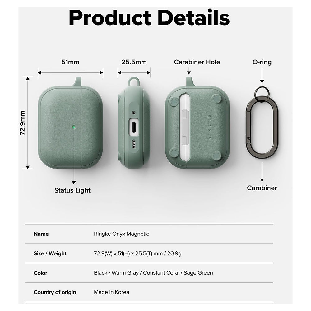 Étui Ringke Onyx pour Apple AirPods 3, Vert