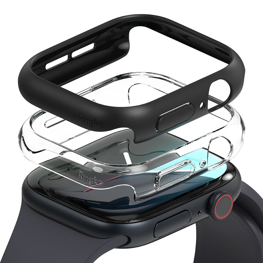 Ringke Slim Case for Apple Watch Series 10 / 11 42mm, Set of 2, Matte Black / Transparent