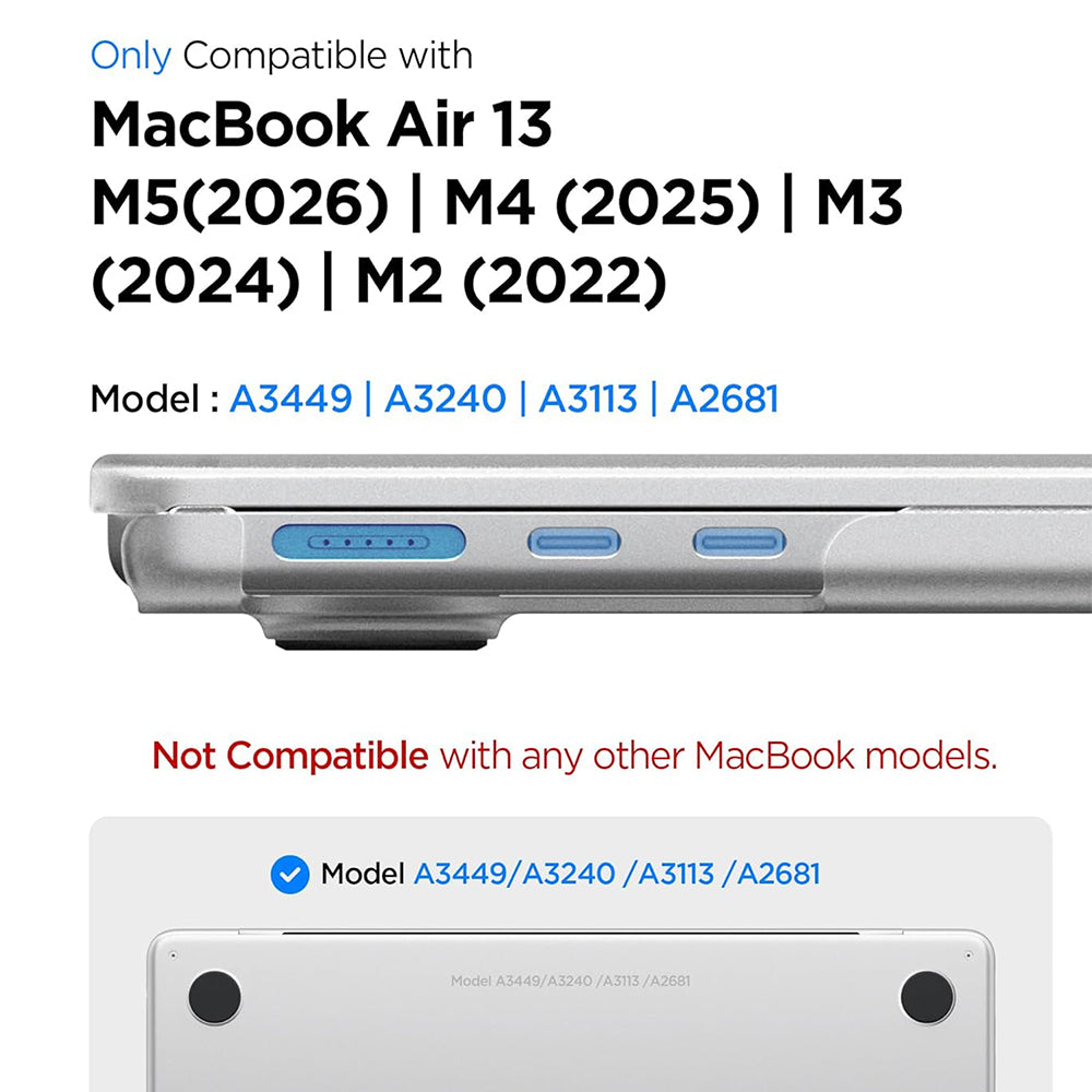 Coque Spigen Airskin pour Apple MacBook Air 13 pouces (2026) / (2025) / (2024) / (2022), Transparente Satinée ACS11530