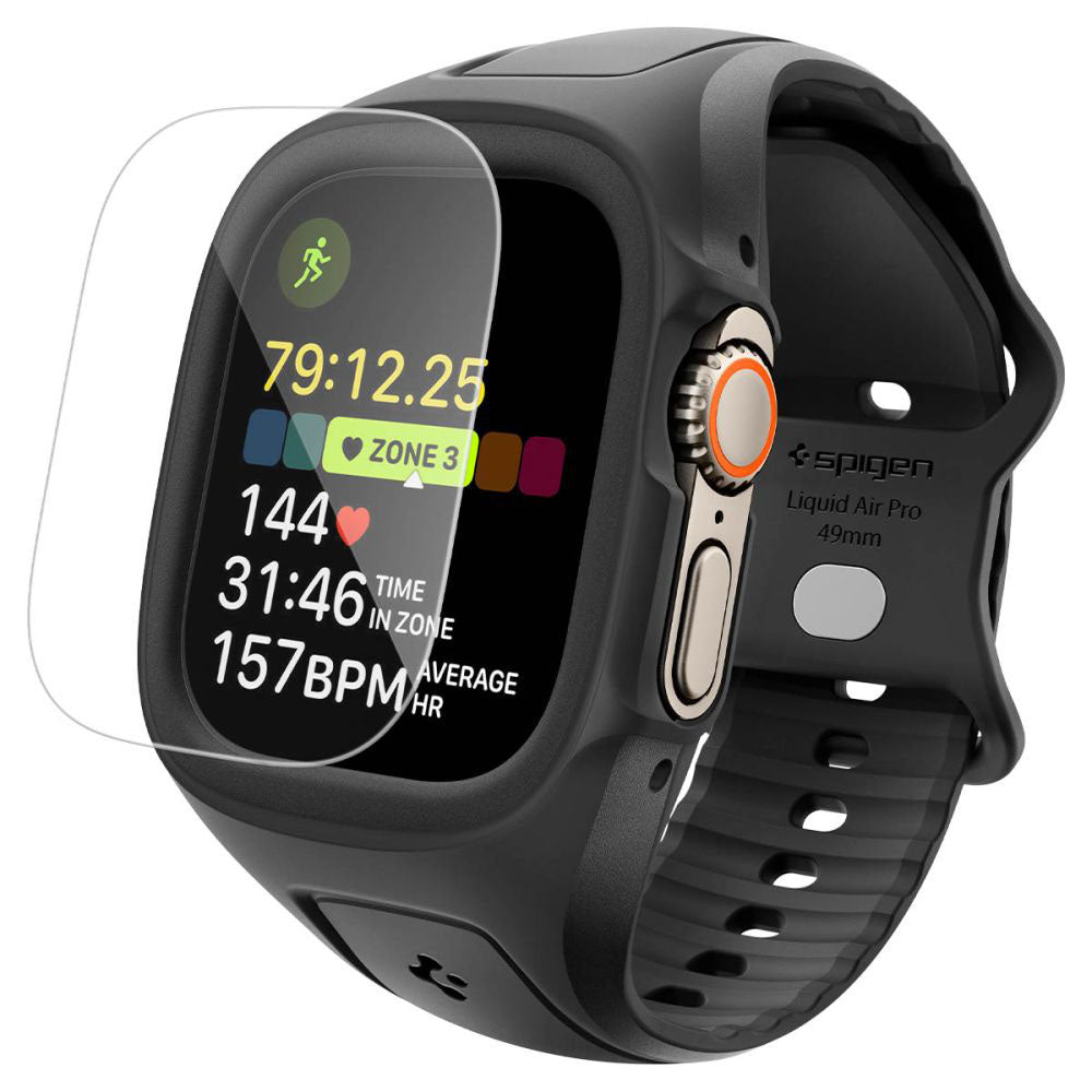 Spigen Liquid Air Pro Hülle mit Displayschutz für Apple Watch Ultra Series, Matt Schwarz ACS11416