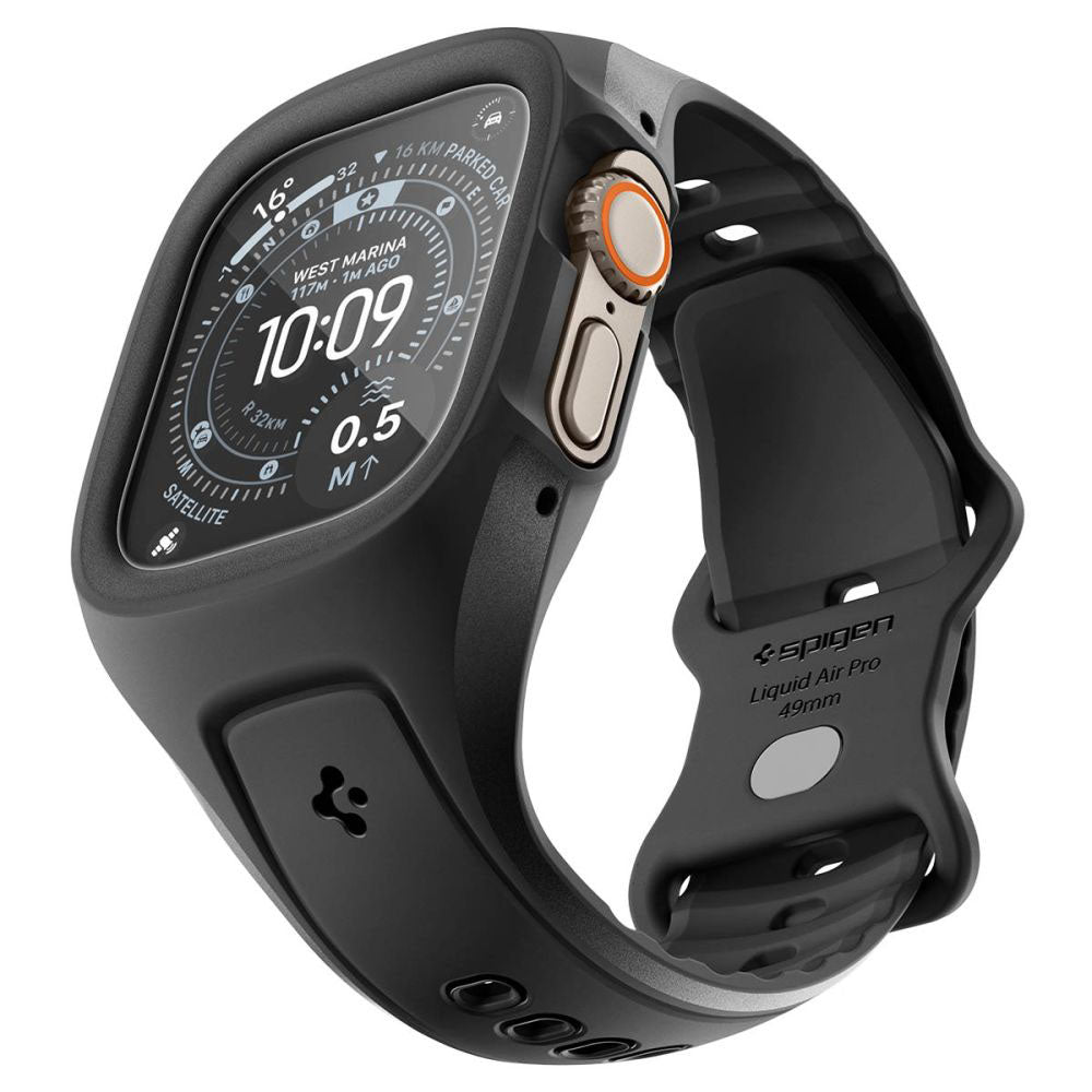 Spigen Liquid Air Pro Hülle mit Displayschutz für Apple Watch Ultra Series, Matt Schwarz ACS11416