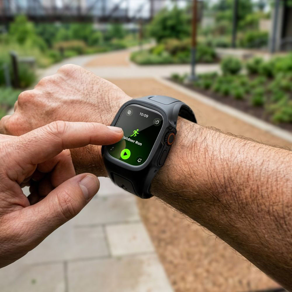 Spigen Liquid Air Pro Hülle mit Displayschutz für Apple Watch Ultra Series, Matt Schwarz ACS11416