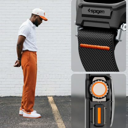 Spigen Lite Fit Pro Hülle mit Displayschutz für Apple Watch Ultra Series, Matt Schwarz ACS11415