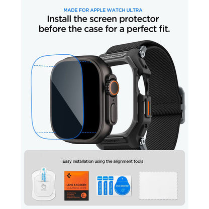 Spigen Lite Fit Pro Hülle mit Displayschutz für Apple Watch Ultra Series, Matt Schwarz ACS11415