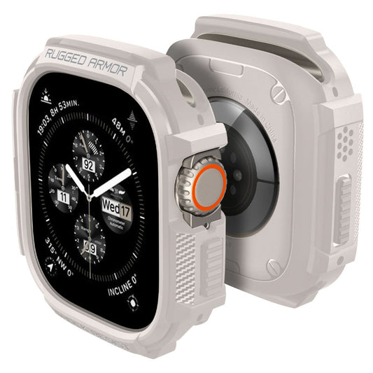 Spigen Rugged Armor Hülle für Apple Watch Ultra Series, Beige ACS07381