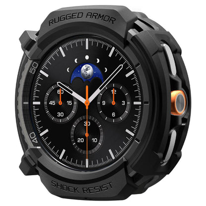 Spigen Rugged Armor Hülle für Samsung Galaxy Watch8 Classic, Mattschwarz ACS10012