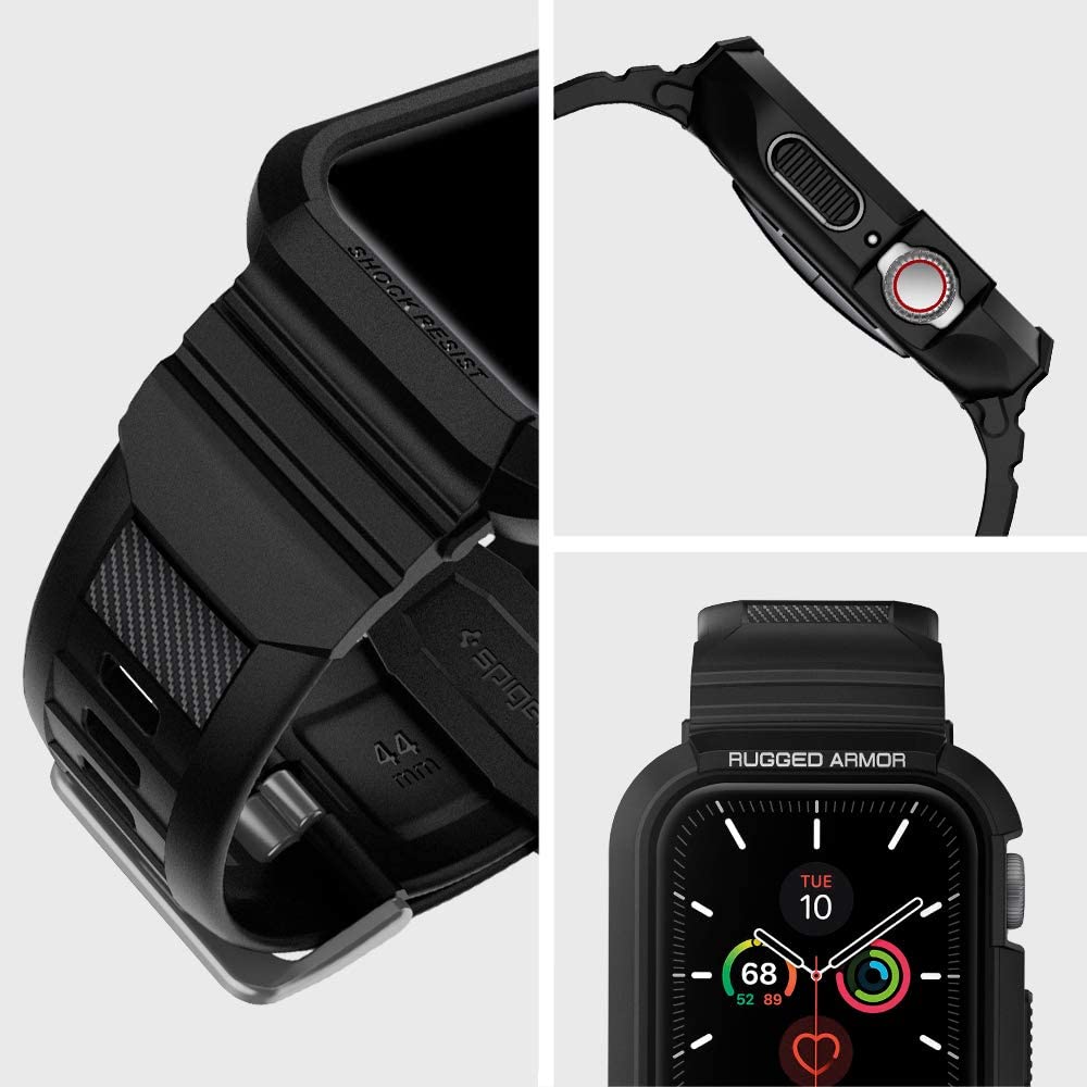 Coque Spigen Rugged Armor Pro pour Apple Watch 44mm Series, Noire 062CS25324