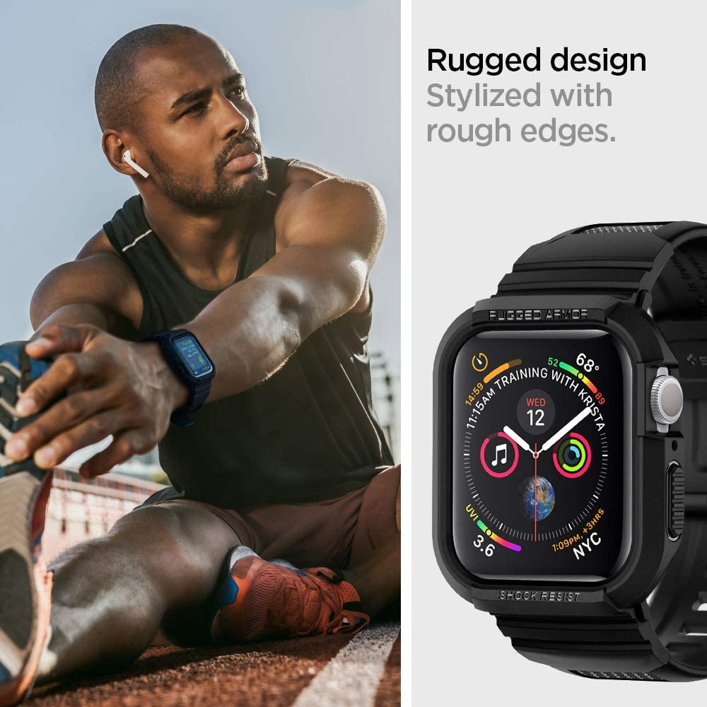 Coque Spigen Rugged Armor Pro pour Apple Watch 44mm Series, Noire 062CS25324