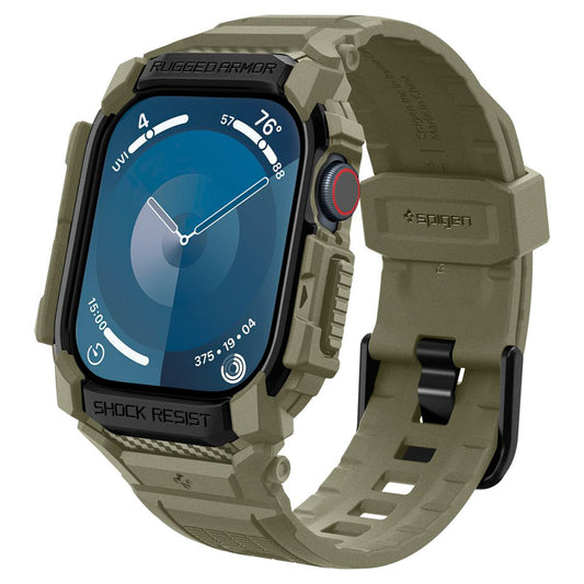 Spigen Rugged Armor Pro Hülle für Apple Watch Series 10 46mm, Khaki ACS08608