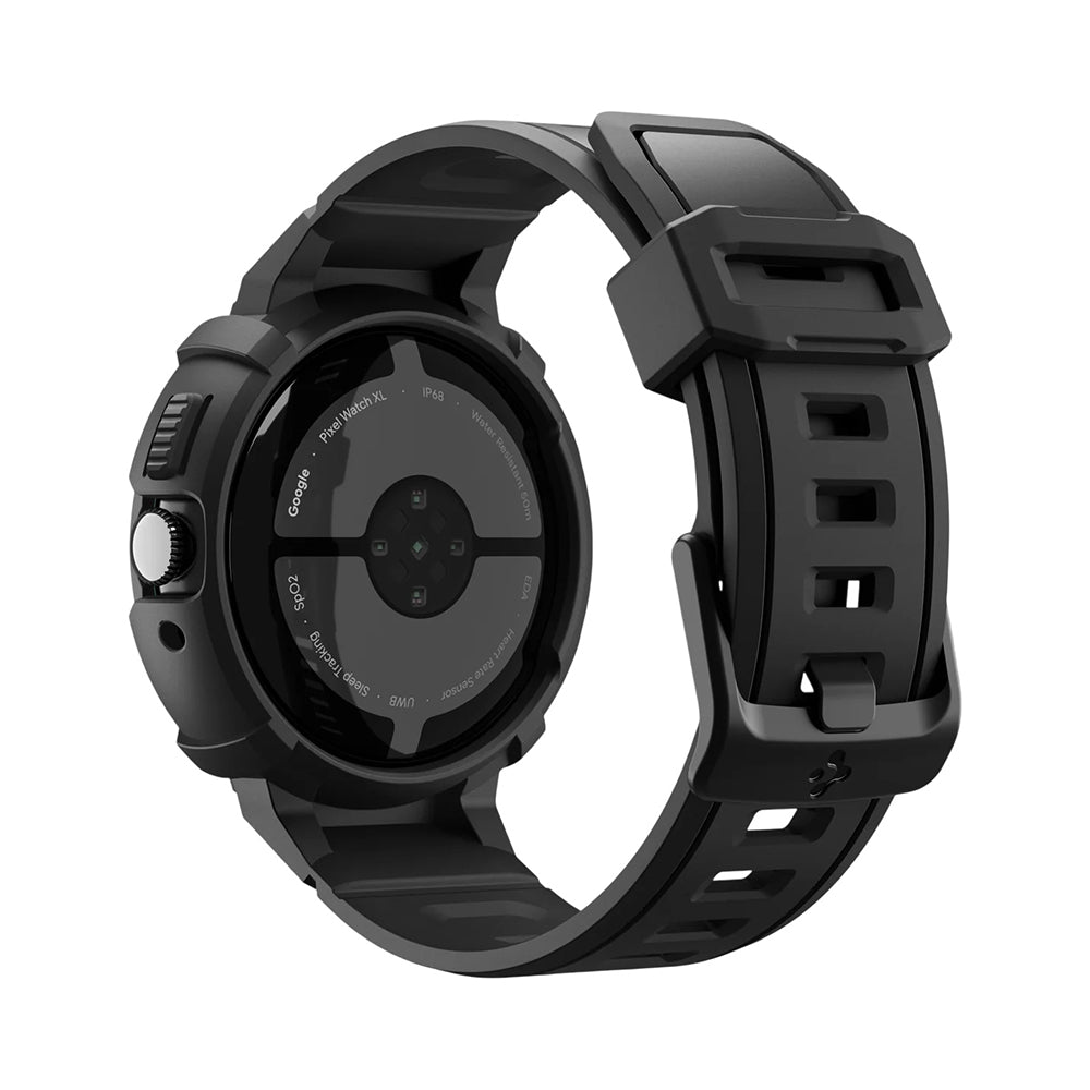 Spigen Rugged Armor Pro Hülle für Google Pixel Watch 41mm Serie, Schwarz ACS09484