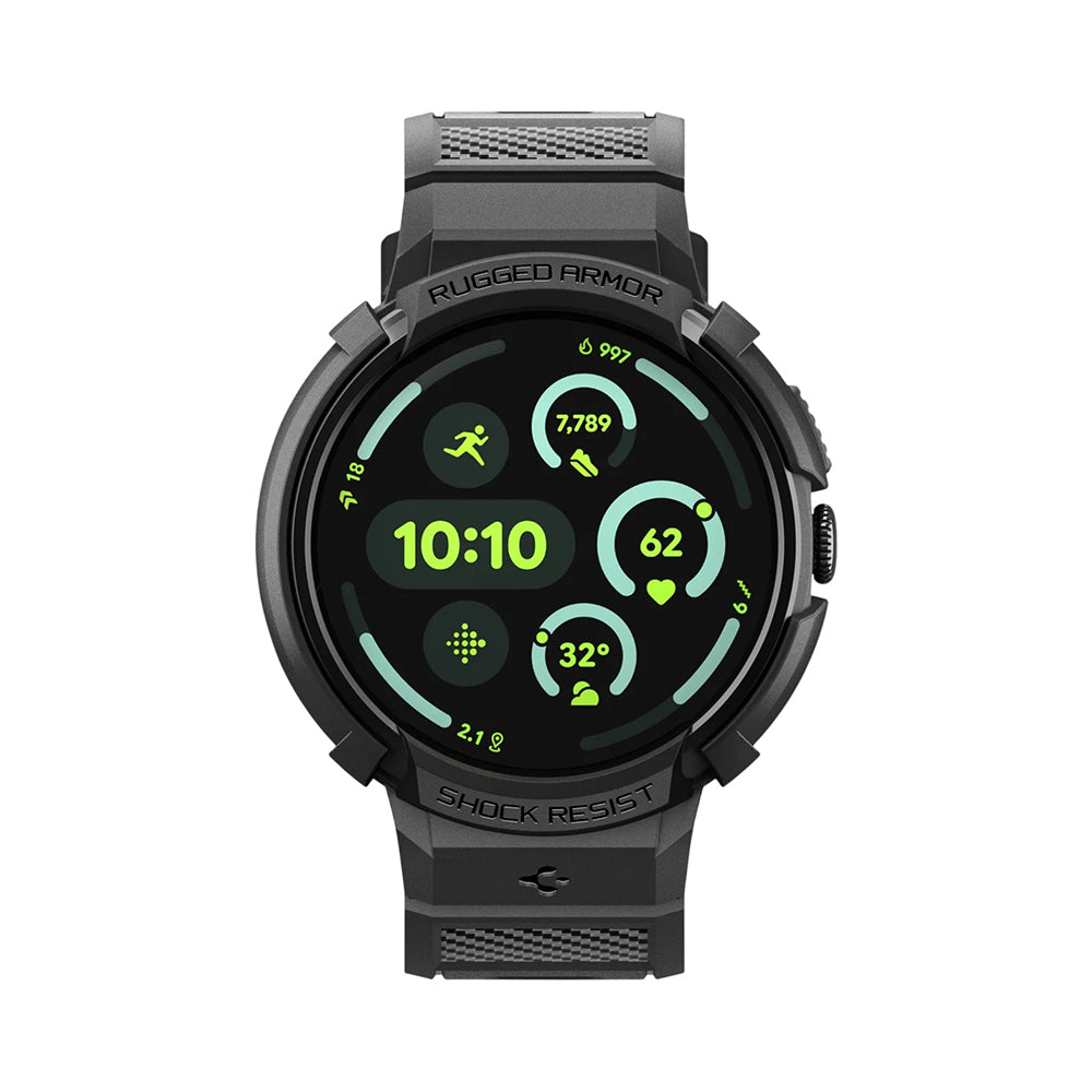 Spigen Rugged Armor Pro Hülle für Google Pixel Watch 41mm Serie, Schwarz ACS09484