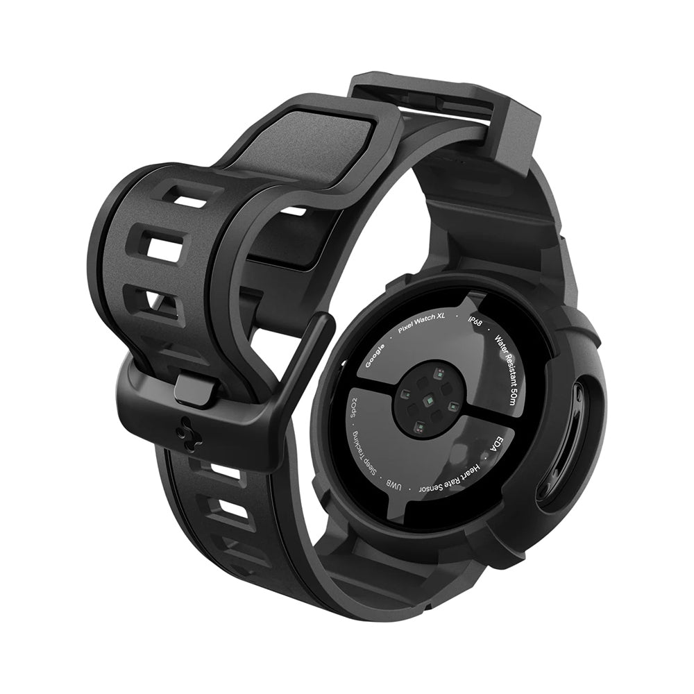 Spigen Rugged Armor Pro Hülle für Google Pixel Watch 41mm Serie, Schwarz ACS09484