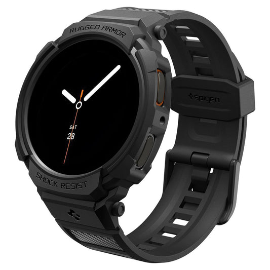 Spigen Rugged Armor Pro Hülle für Samsung Galaxy Watch8 40mm, Mattschwarz ACS10005