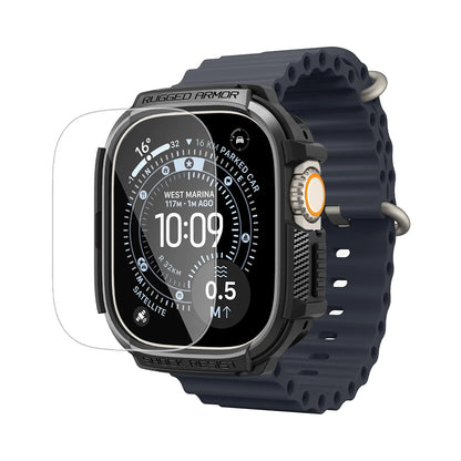 Spigen Rugged Armor Hülle mit Displayschutz für Apple Watch Ultra Series, Schwarz ACS11414