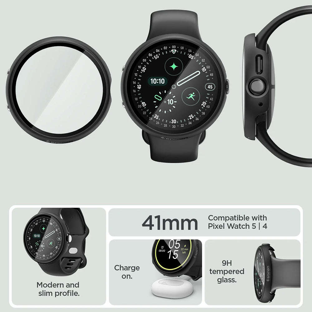 Coque Spigen Thin Fit 360 pour Google Pixel Watch Series 41 mm, noire ACS11750
