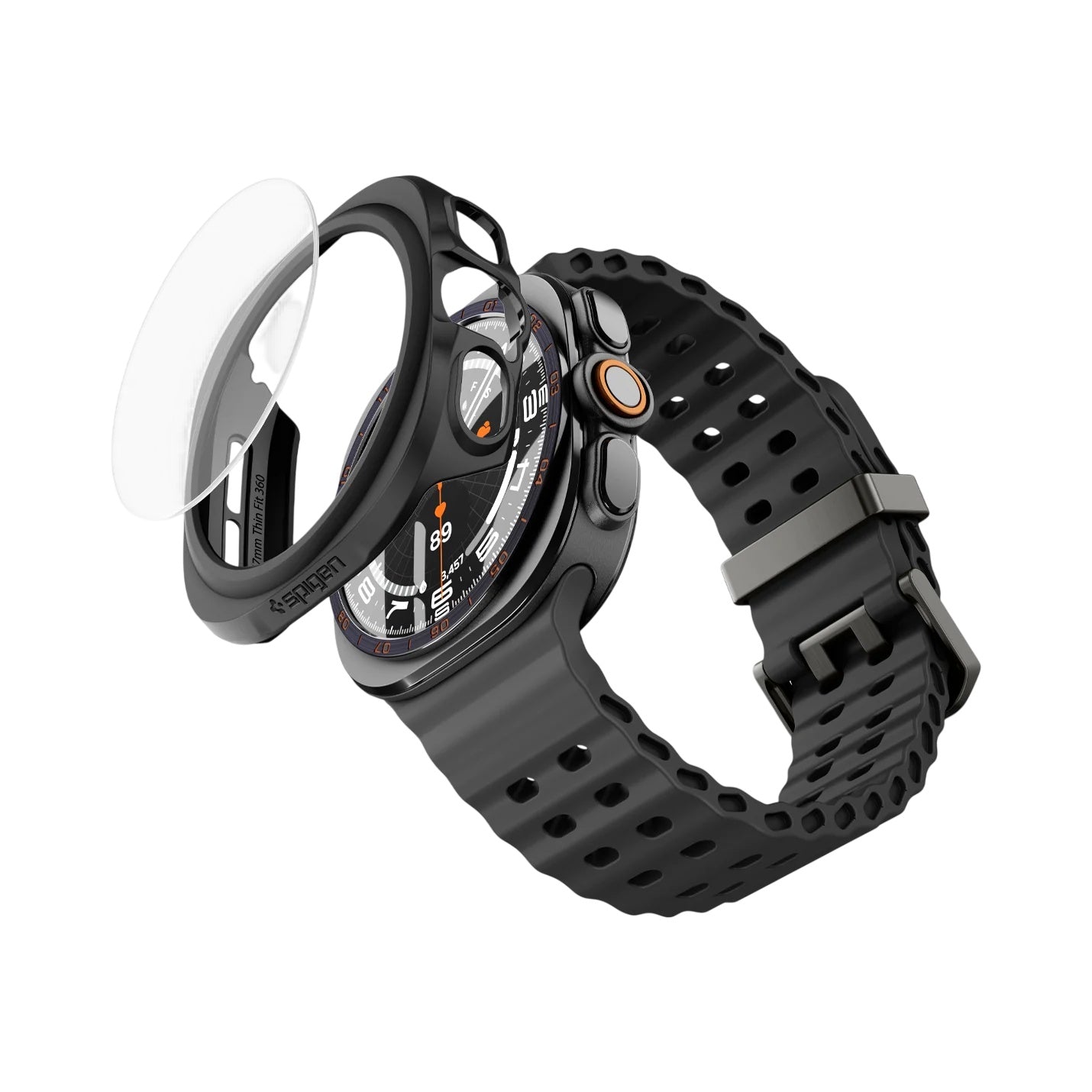 Spigen Thin Fit 360 Hülle für Samsung Galaxy Watch Ultra2, Schwarz ACS11609