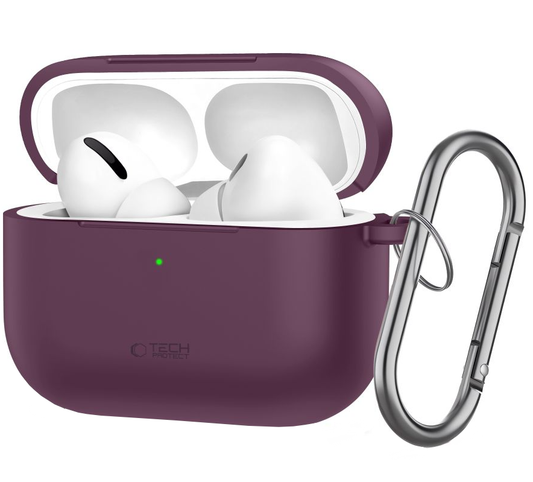 Tech-Protect Silicone Hook Hülle für Apple AirPods Pro 3, Weinrot