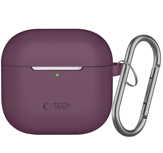 Étui Tech-Protect Silicone Hook pour Apple AirPods 4 / AirPods 5, bordeaux.