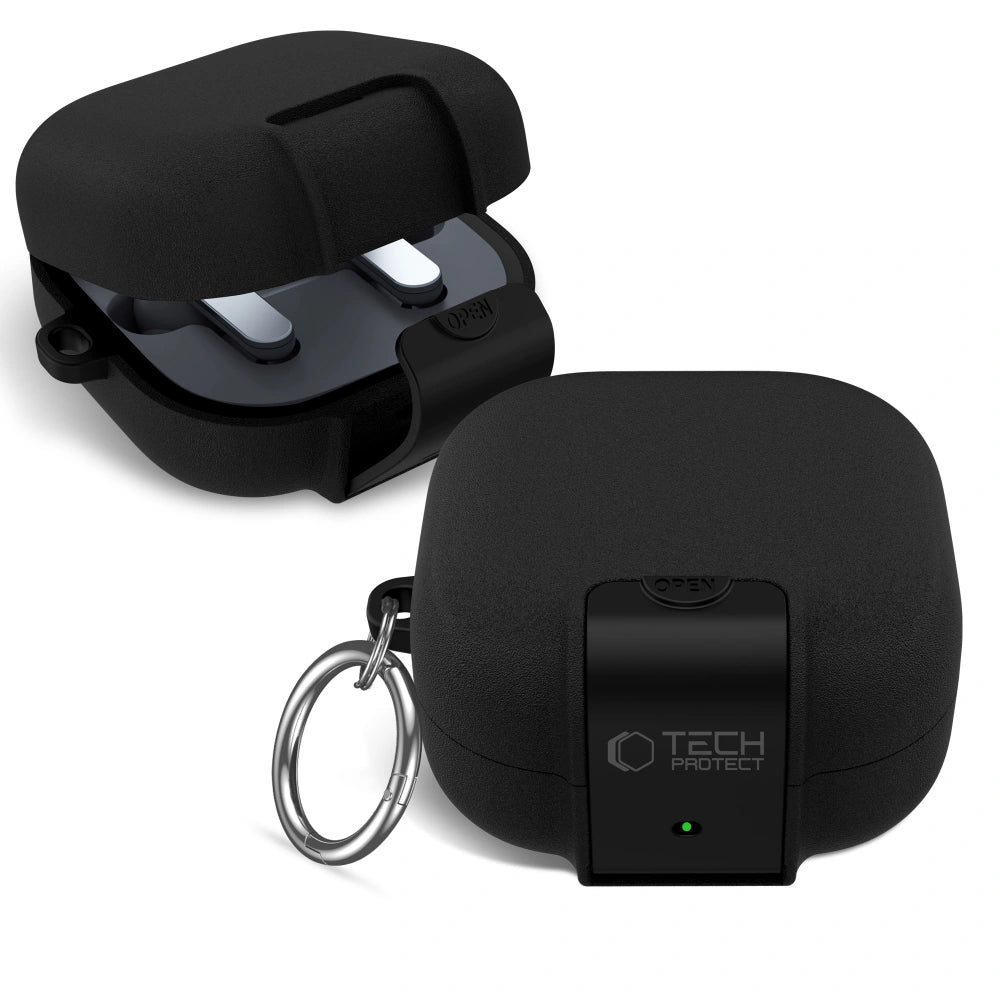 Étui Tech-Protect Slim Hook pour Samsung Galaxy Buds4 / Buds4 Pro, Noir