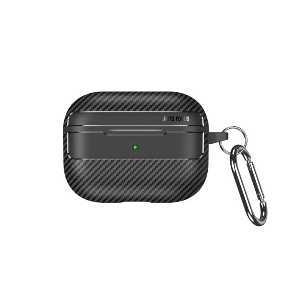 Techsuit CarbonFiber Hülle für Apple AirPods 4, Schwarz