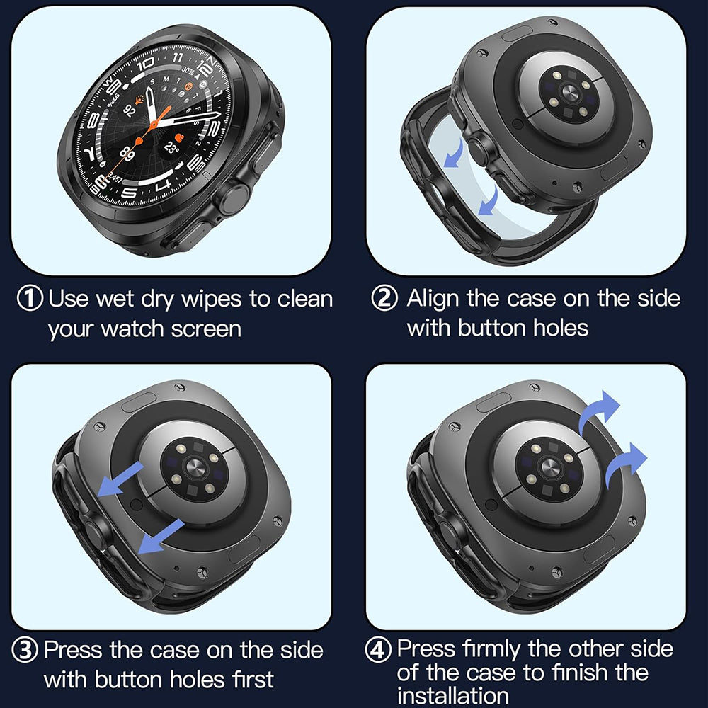 Coque Techsuit Defense360 Pro pour Samsung Galaxy Watch Ultra, Noire