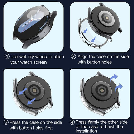 Techsuit Defense360 Pro Hülle für Samsung Galaxy Watch7 44mm, Transparent