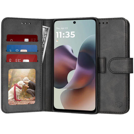 Coque pour Motorola Moto G56, Techsuit, Diary Book, Noire