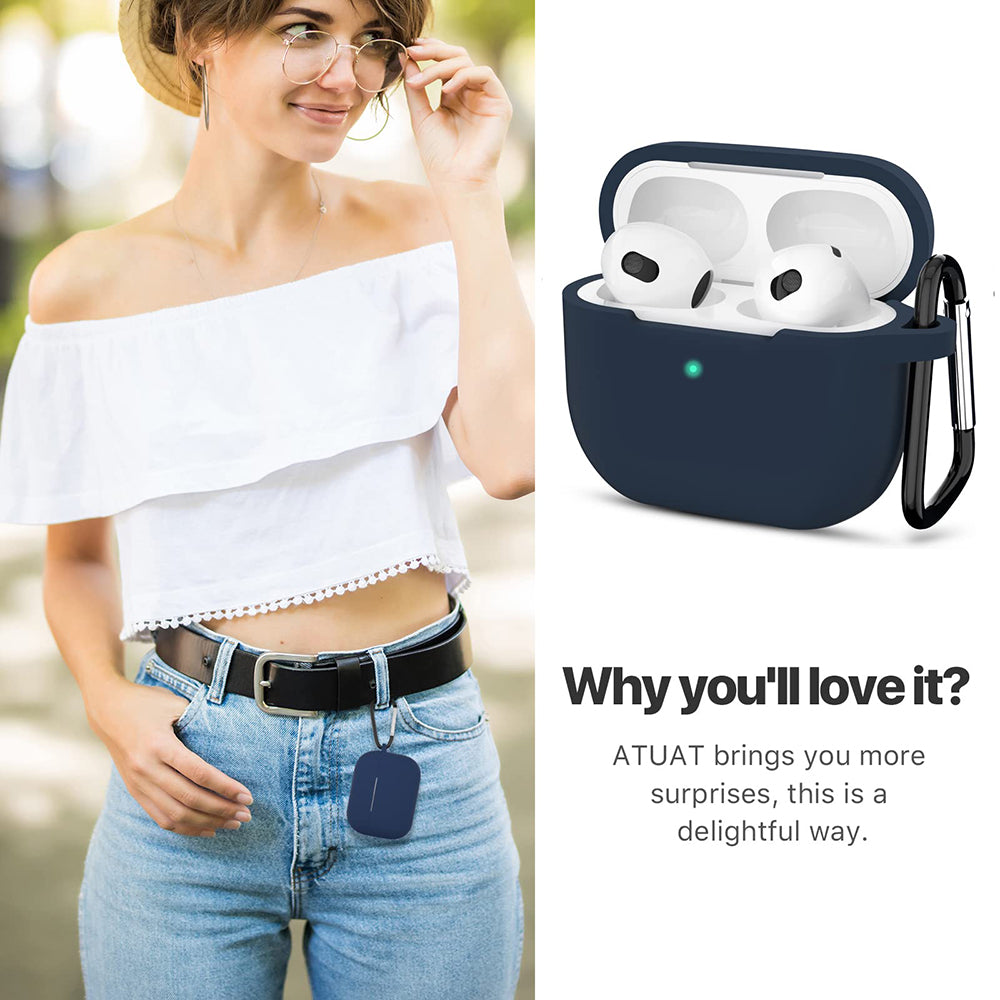 Techsuit Silikonhülle für Apple AirPods 3, Marineblau