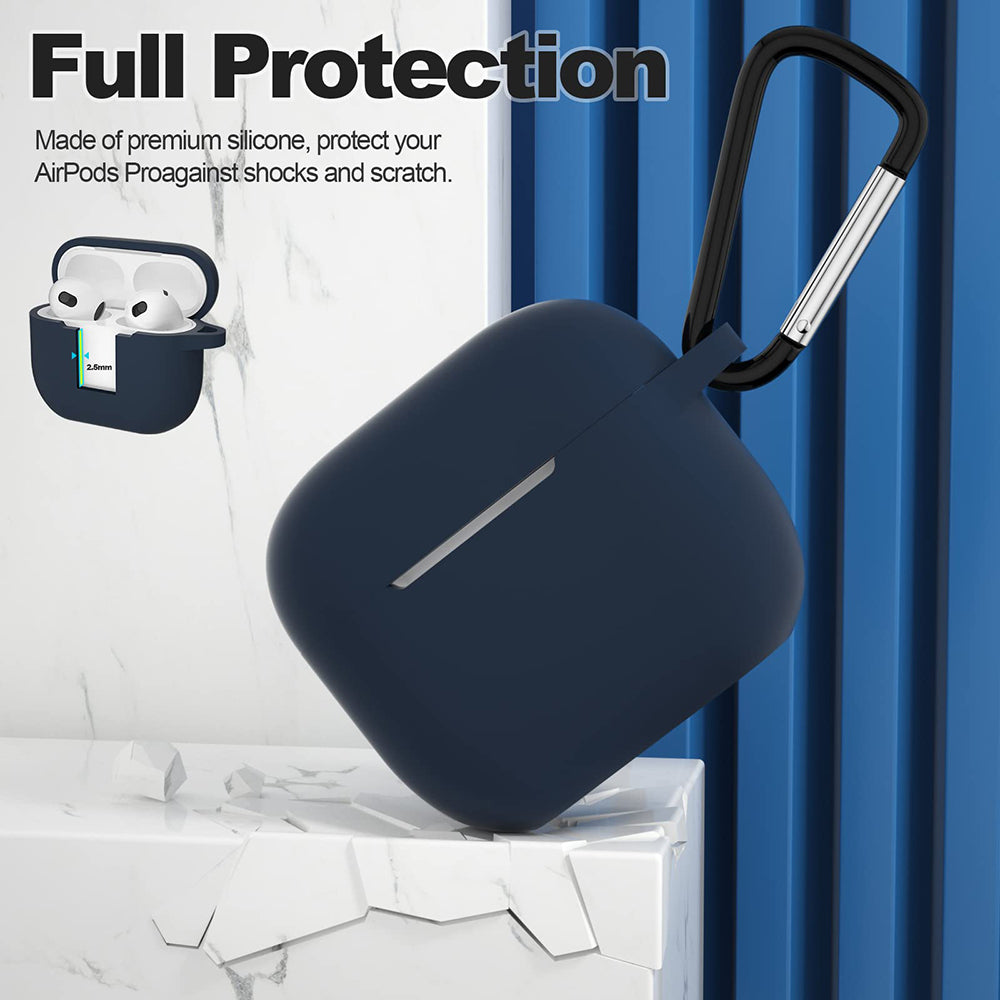 Techsuit Silikonhülle für Apple AirPods 3, Marineblau