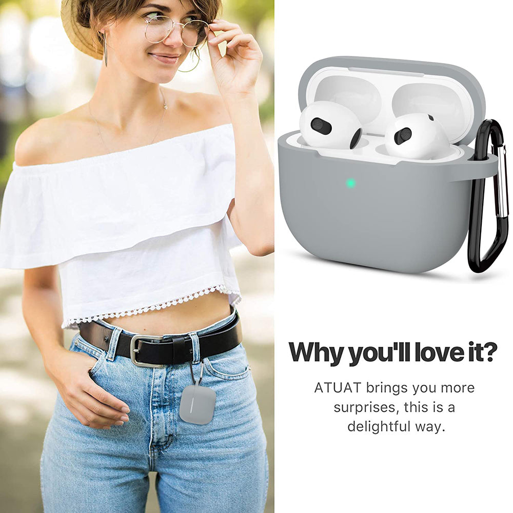 Techsuit Silikonhülle für Apple AirPods 3, Grau