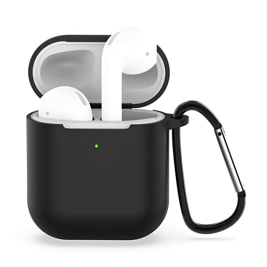 Housse Techsuit Silicone pour Apple AirPods Gen 1 / Gen 2, Noire