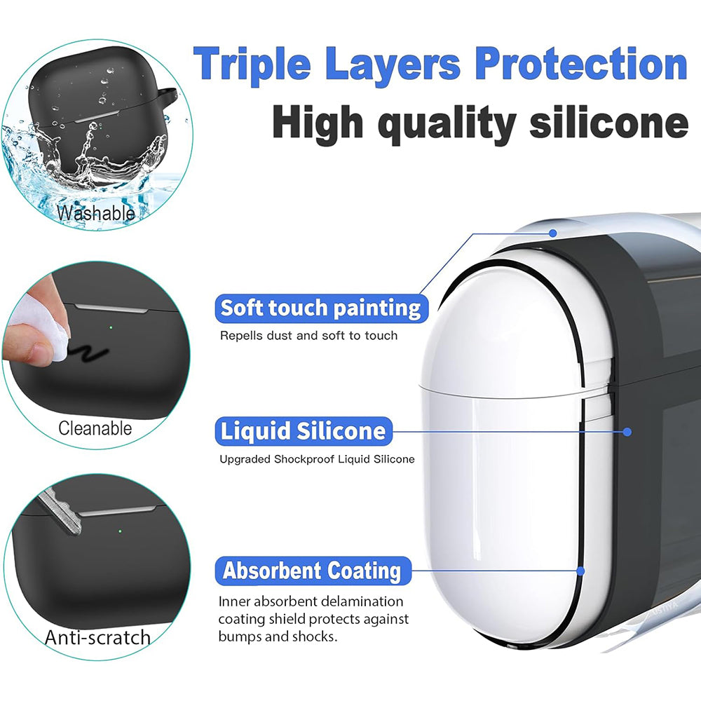Housse Techsuit Silicone pour Huawei FreeClip 2, Noire
