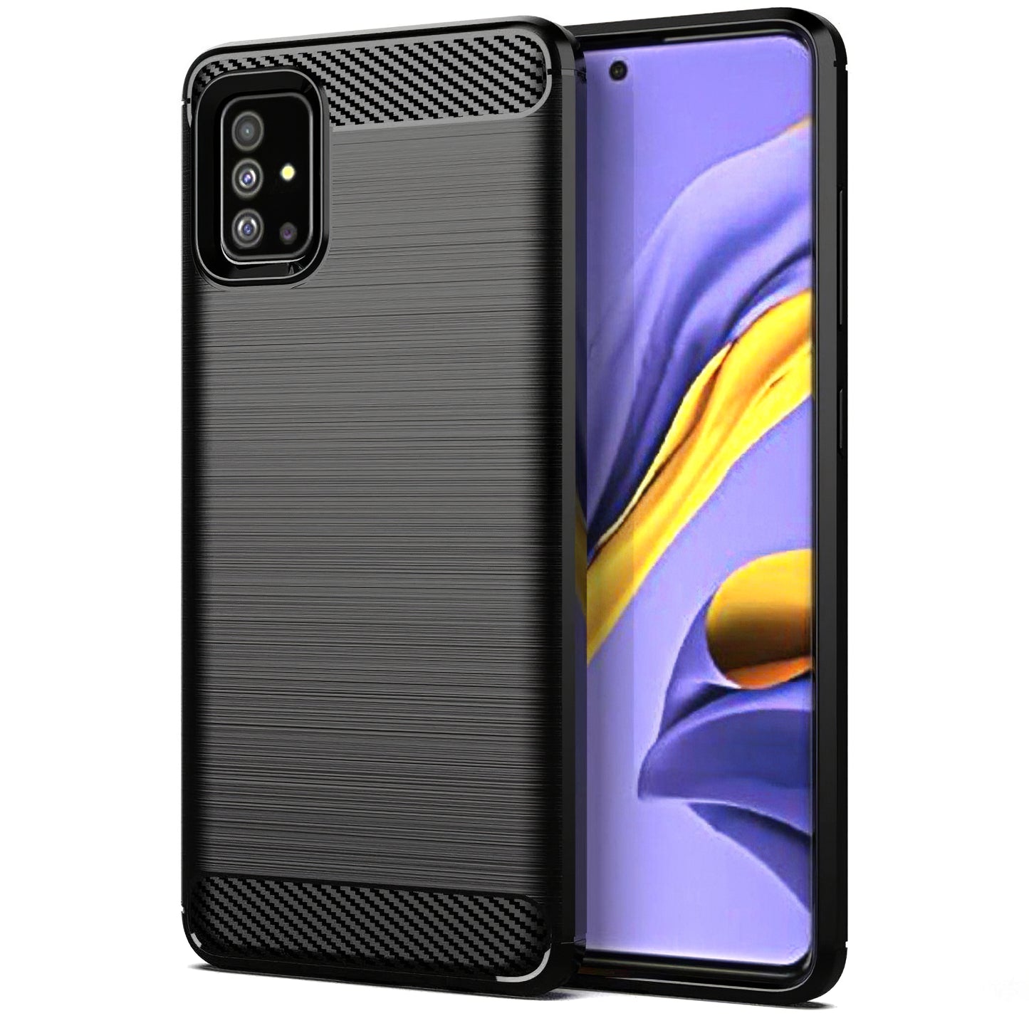 Coque pour Samsung Galaxy A51 A515, OEM, Carbone, Noire