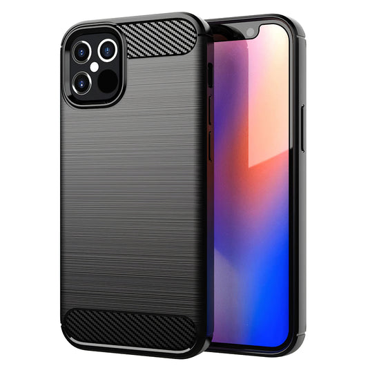 Hülle für Apple iPhone 12 / 12 Pro, OEM, Carbon, Schwarz
