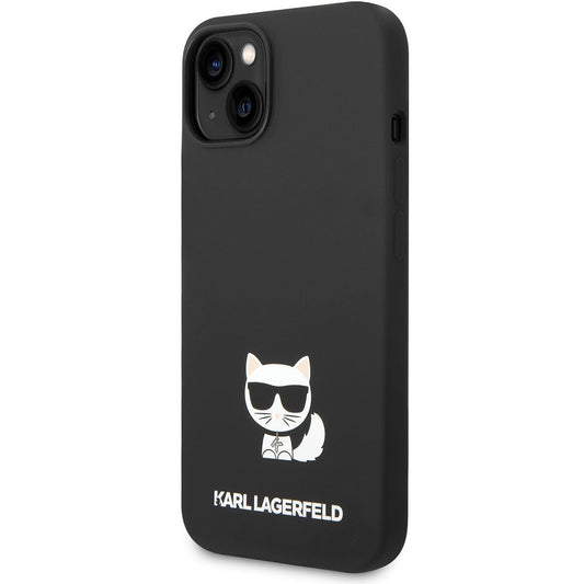Hülle für Apple iPhone 14 Plus, Karl Lagerfeld, Silicone Body Choupette, Schwarz