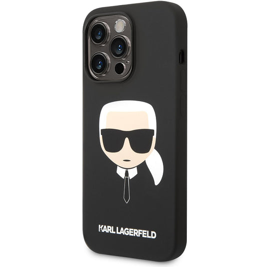 Étui MagSafe pour Apple iPhone 14 Pro, Karl Lagerfeld, Silicone Karl Head, Noir