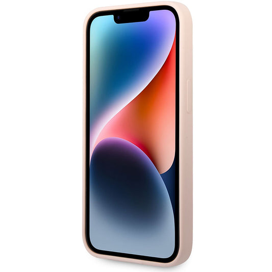 Étui pour Apple iPhone 14 Plus, Karl Lagerfeld, Silicone Tête de Karl, Rose.