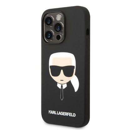 Étui MagSafe pour Apple iPhone 14 Pro, Karl Lagerfeld, Silicone Karl Head, Noir
