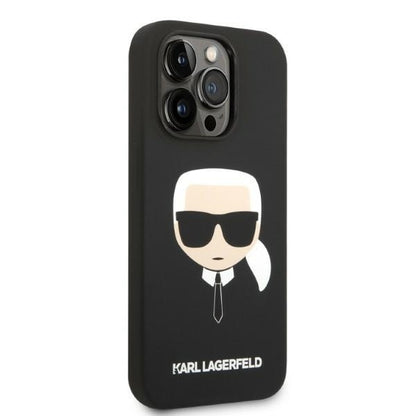 Étui MagSafe pour Apple iPhone 14 Pro, Karl Lagerfeld, Silicone Karl Head, Noir