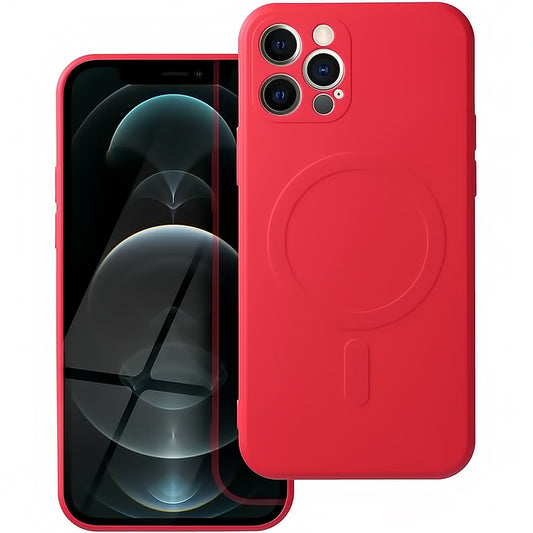 Coque MagSafe pour Apple iPhone 12 Pro, OEM, Silicone, Rouge