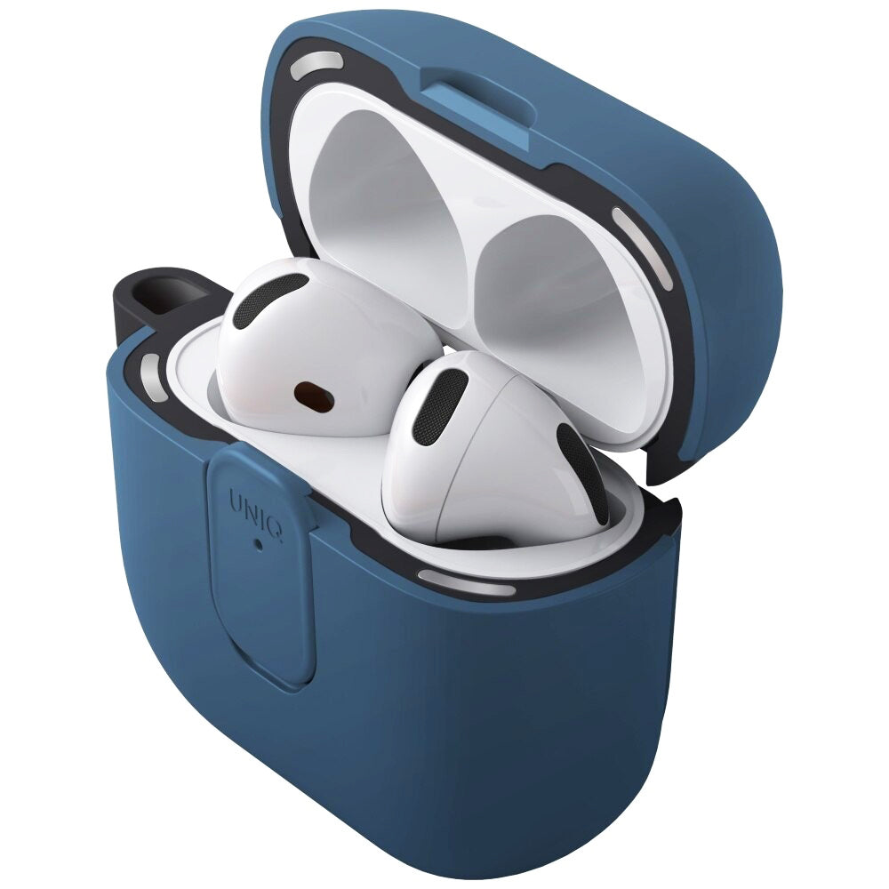 Housse UNIQ Clyde pour Apple AirPods 4, Bleu Noir