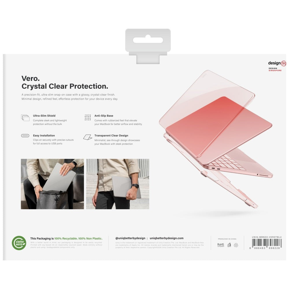 Coque UNIQ Vero pour Apple MacBook Neo 13 pouces, Rose