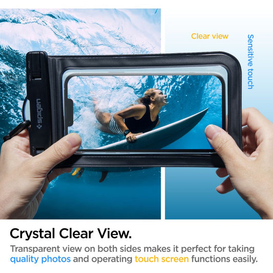 Universal-Wasserfeste Hülle für Telefon 3.5inch - 7inch, Spigen, A601, Schwarz AMP04525