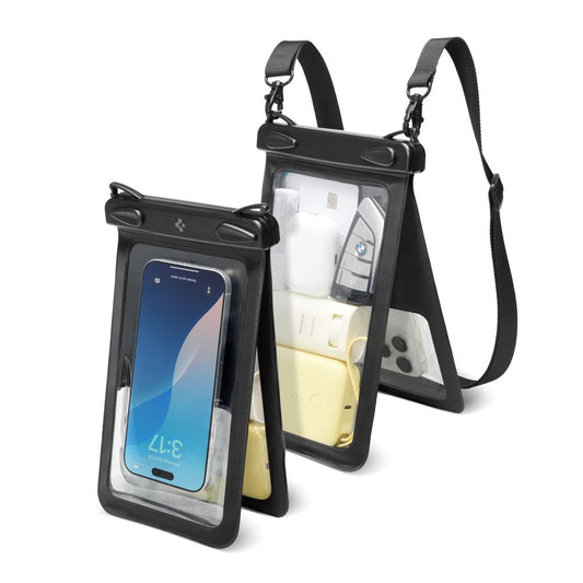 Universelle Wasserdichte Hülle für Telefon max. 6,9 Zoll, Spigen, A603, Schwarz ACS09745