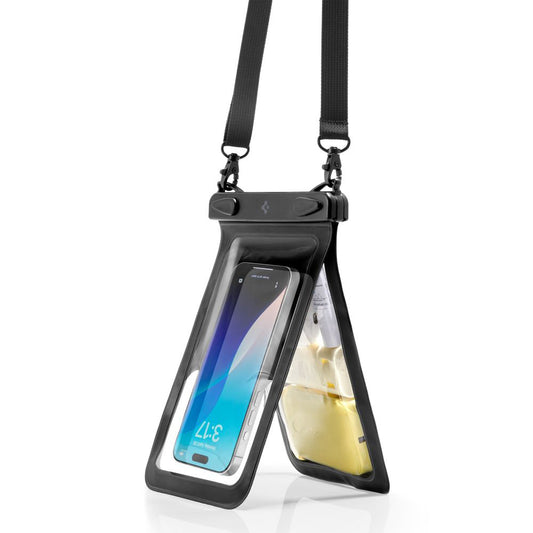 Universelle Wasserdichte Hülle für Telefon max. 6,9 Zoll, Spigen, A603, Schwarz ACS09745